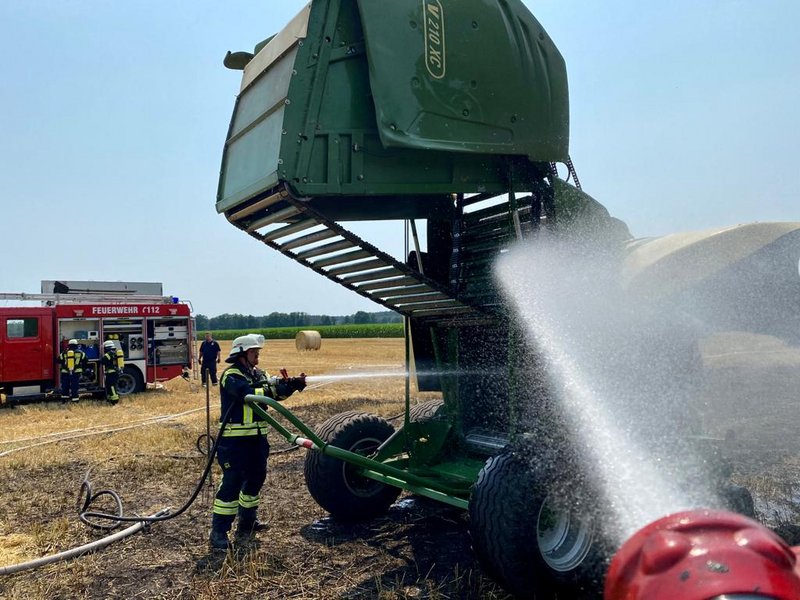 Löschen einer Ballenpresse