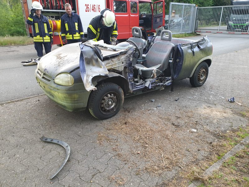 hydraulische Schere im Einsatz