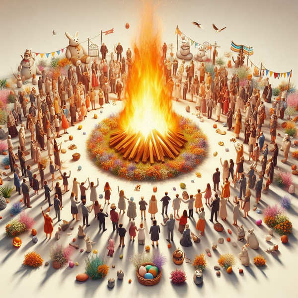 durch KI generiert Symbolbild Osterfeuer