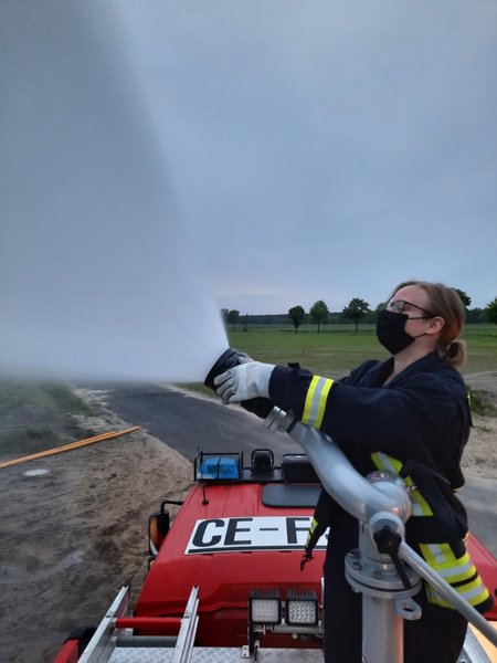 Wasserwerfer im Einsatz