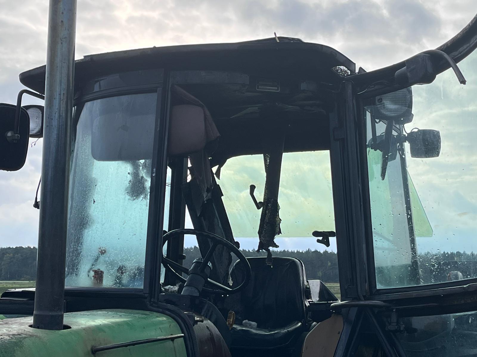 ausgebrannte Fahrzeugkabine